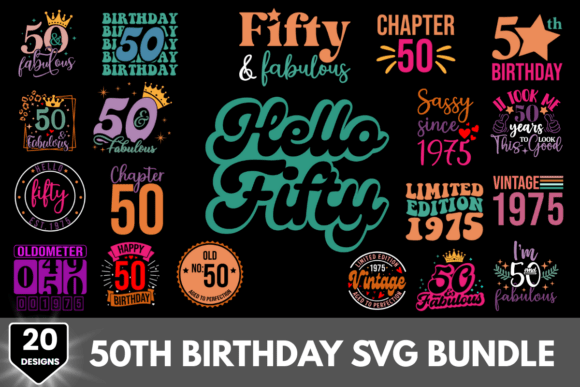 Download 50th Birthday Colorful SVG Design - Premium Resources
